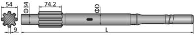 Shank Adapter COP/BBC Atlas Copco COP 1036, COP1038, COP1238